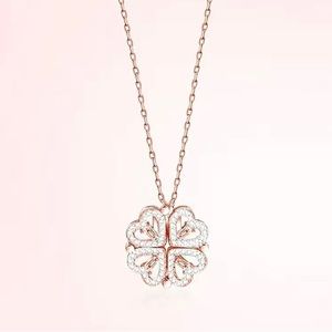 NWOT ROSE GOLD 4 heart/4leaf clover necklace